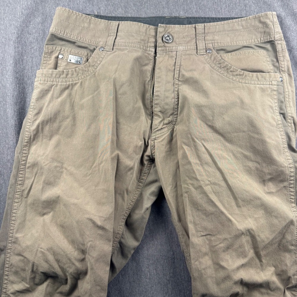 Kuhl Radikl Mens Khaki Brown Hiking Work Pants 33x30 Articulated Knee Stretch